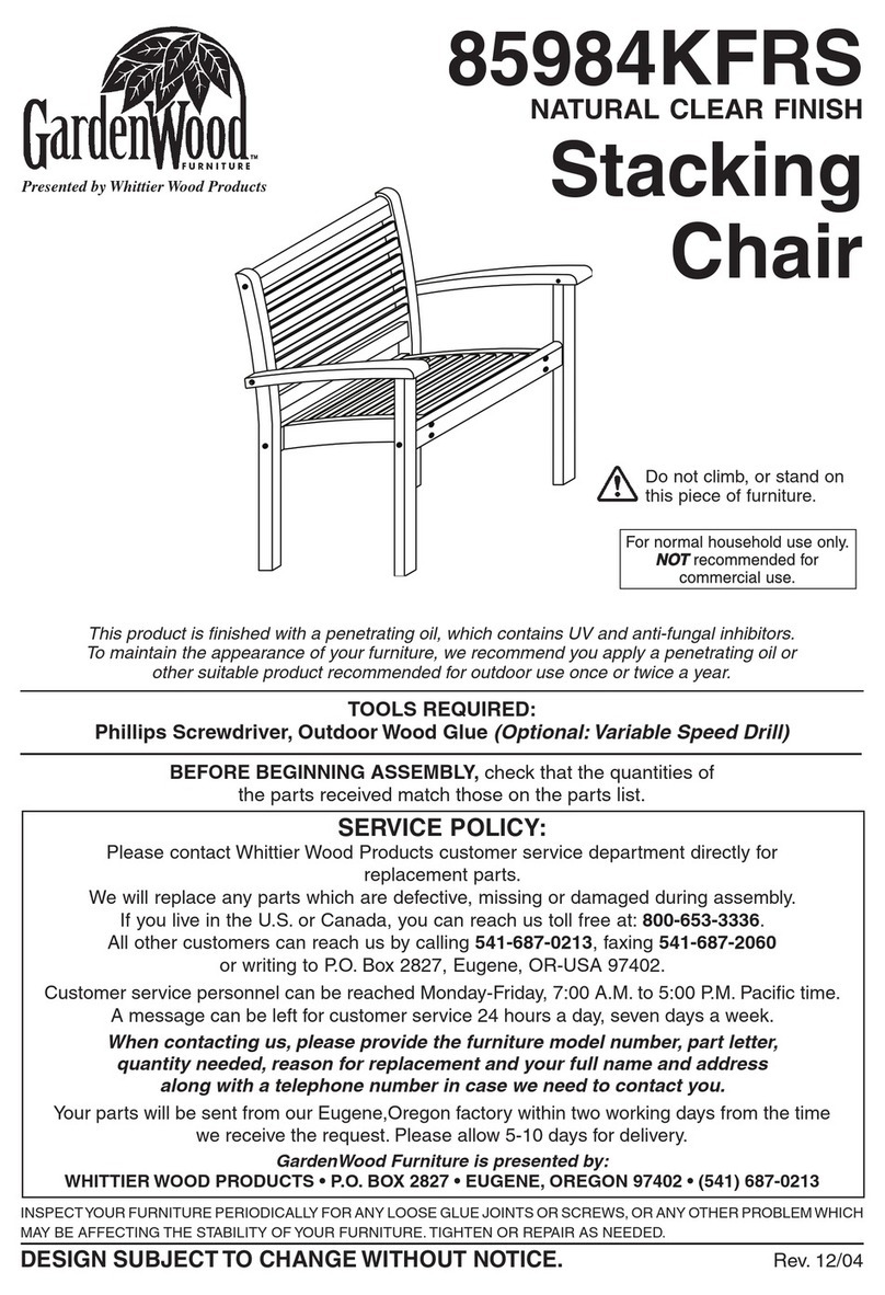 Garden Wood Furniture 85984KFRS Assembly instructions
