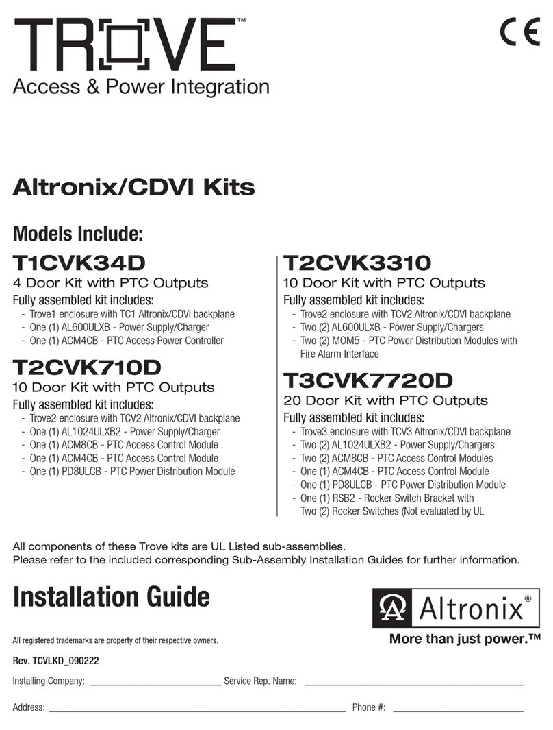 Altronix TROVE T1CVK34D User manual Altronix TROVE T1CVK34D User manual