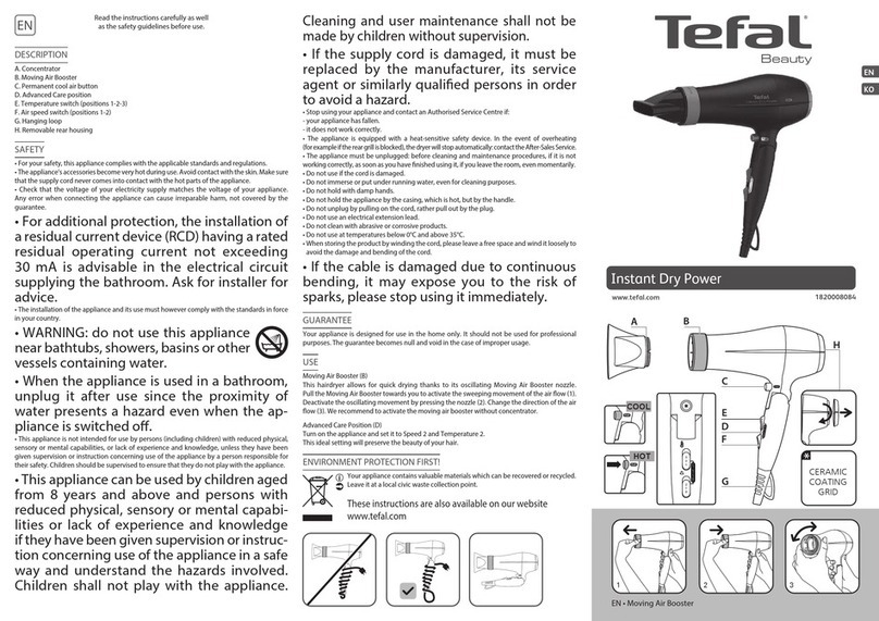 TEFAL Instant Dry Power instructions