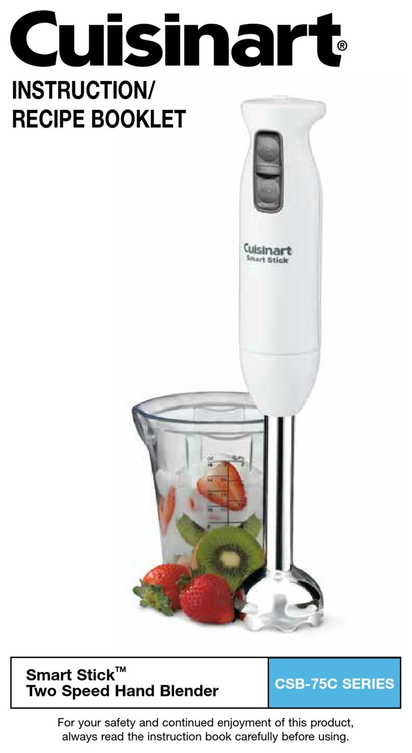 Cuisinart Smart Stick CSB-75C Series Instruction/recipe booklet