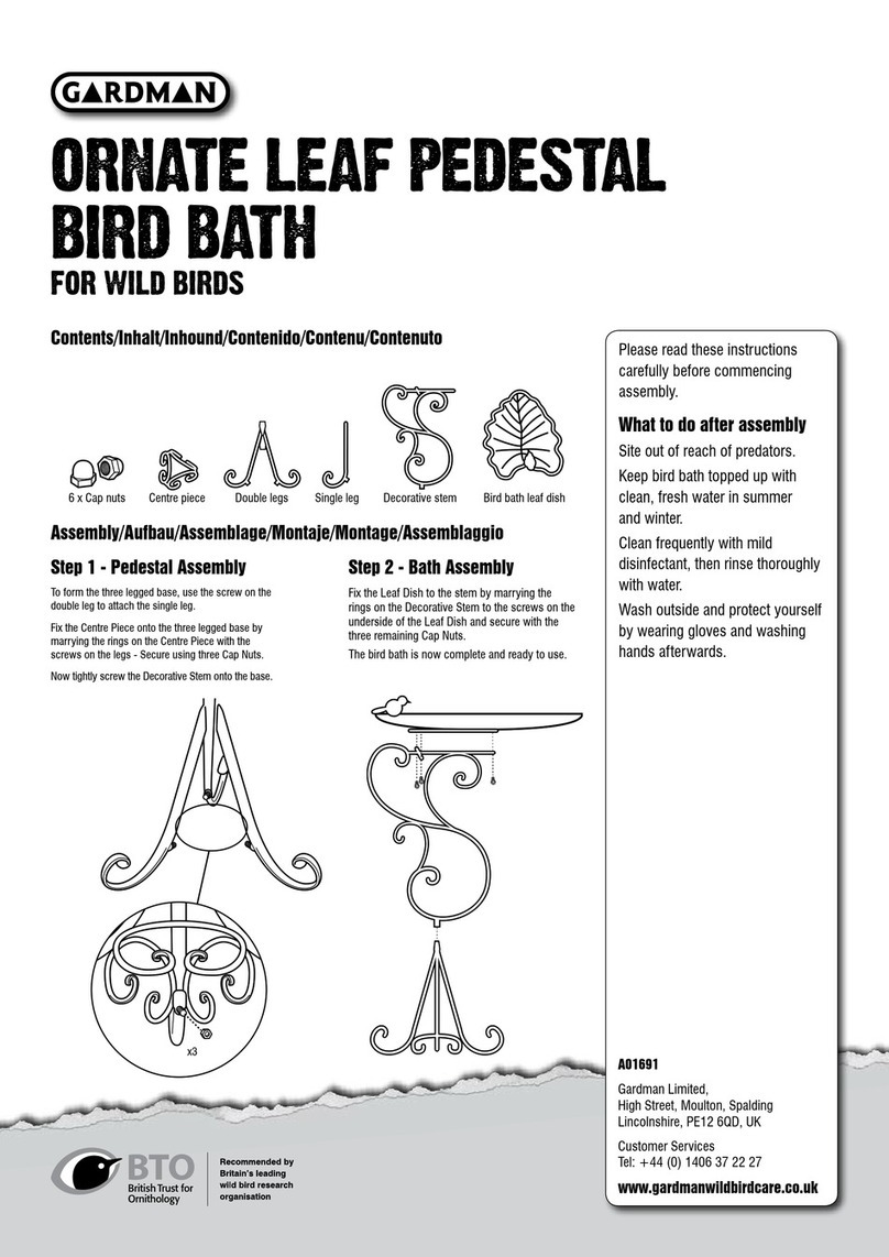 Gardman ORNATE LEAF PEDESTAL BIRD BATH FOR WILD... manual Gardman ORNATE LEAF PEDESTAL BIRD BATH FOR WILD... manual
