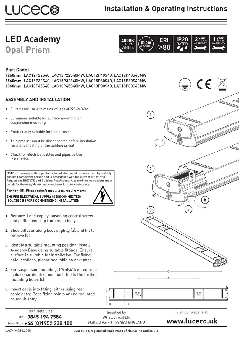 luceco LAC12P22S40 Installation & operating instructions