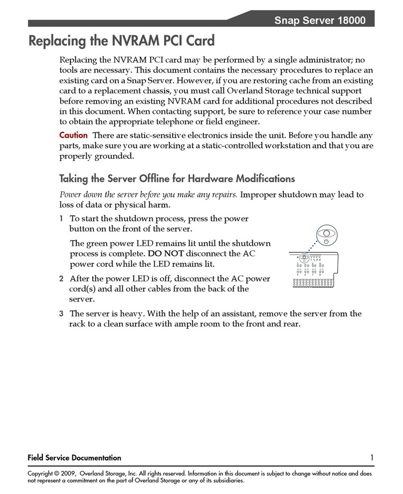 Overland Storage Snap Server 18000 User manual