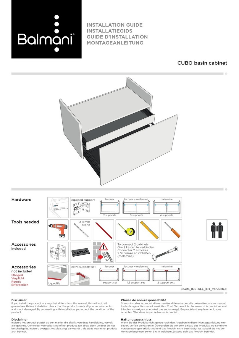 Balmani CUBO basin cabinet installation guide Balmani CUBO basin cabinet installation guide