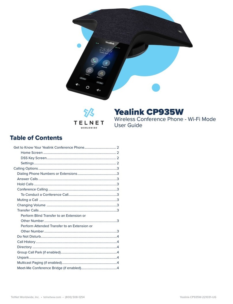 TELNET Yealink CP935W user guide