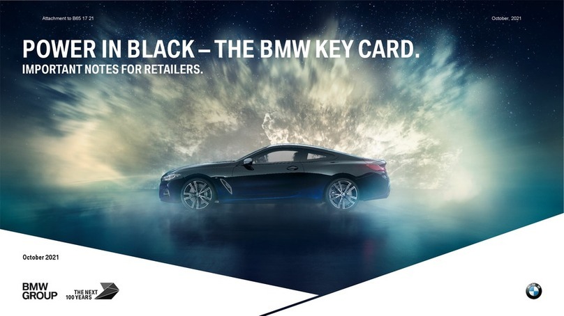 BMW KEY CARD Important notes