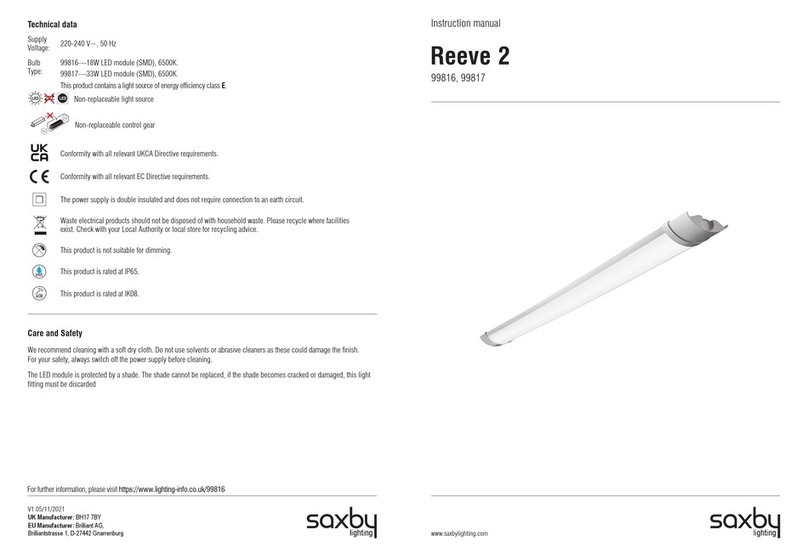 Saxby Lighting Reeve 2 instruction manual
