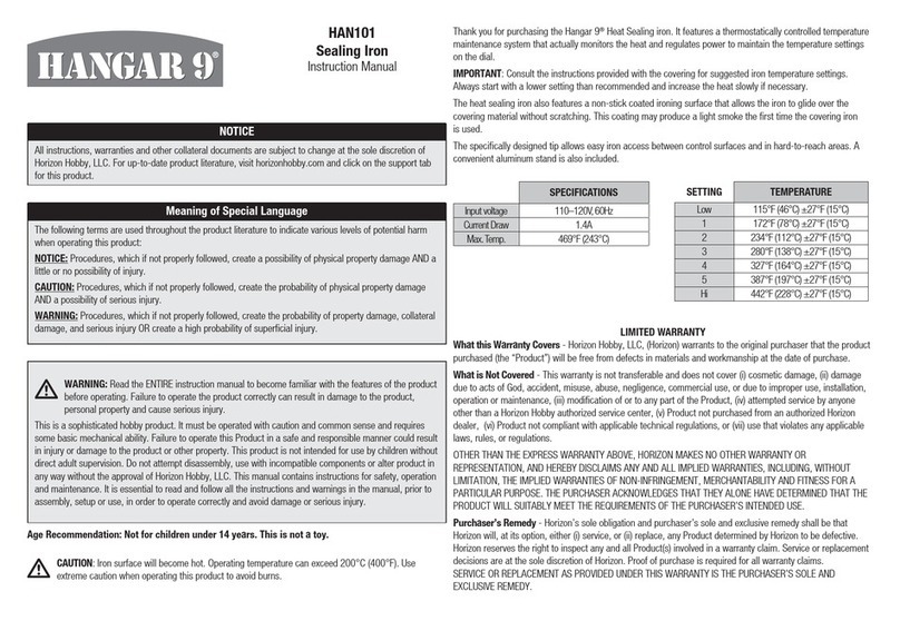 Horizon Hobby Hangar 9 HAN101 instruction manual