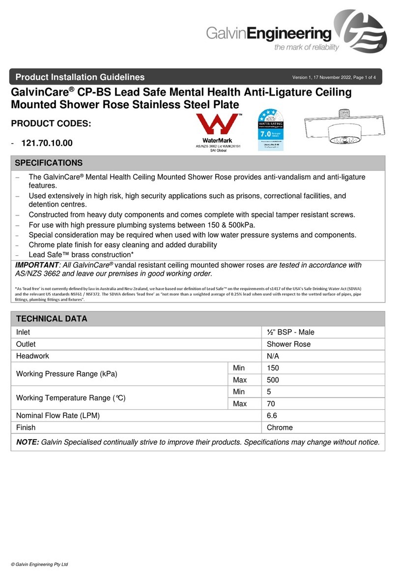 Galvin Engineering GalvinCare CP-BS Instruction sheet Galvin Engineering GalvinCare CP-BS Instruction sheet