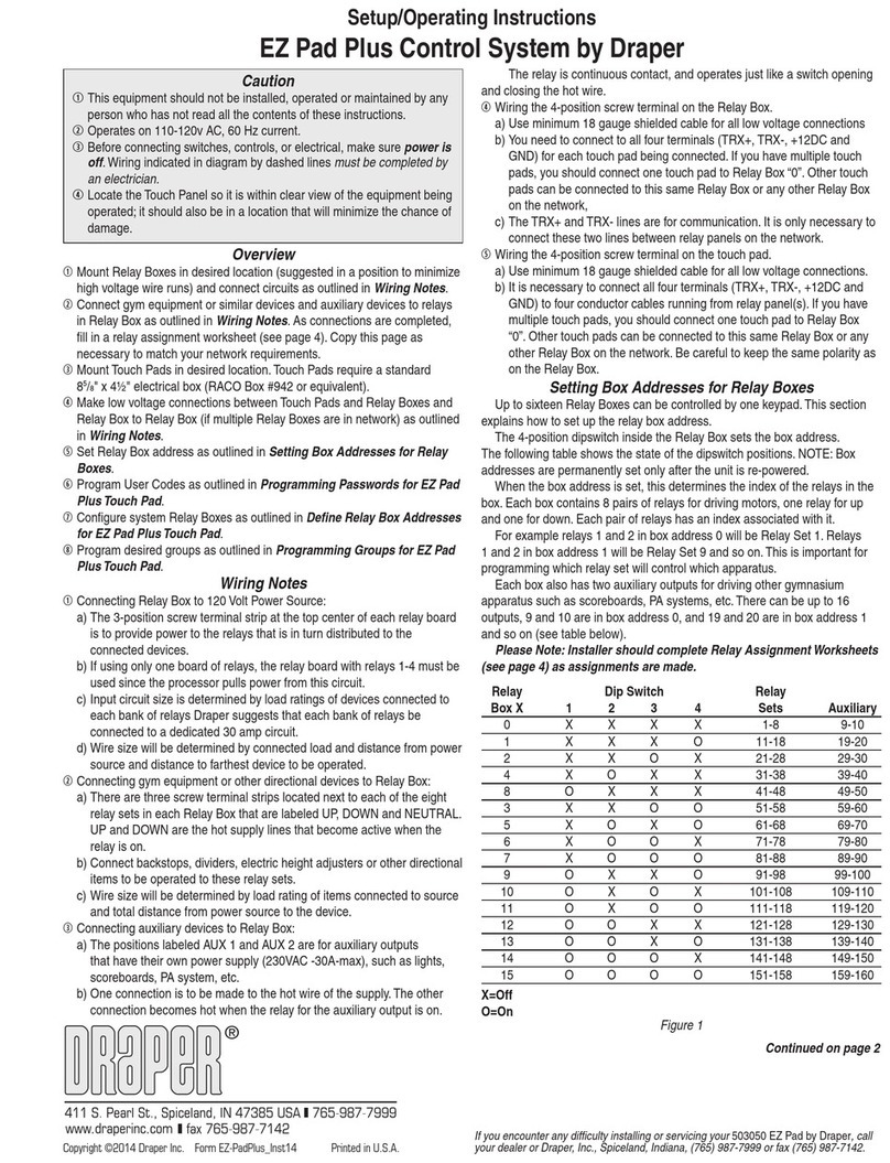 Draper EZ Pad Plus operating instructions