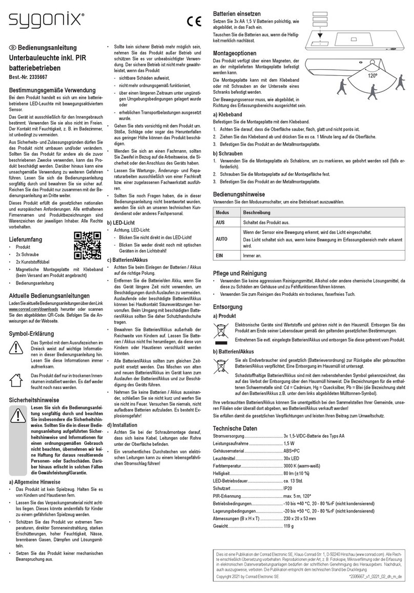 Sygonix 2335667 operating instructions