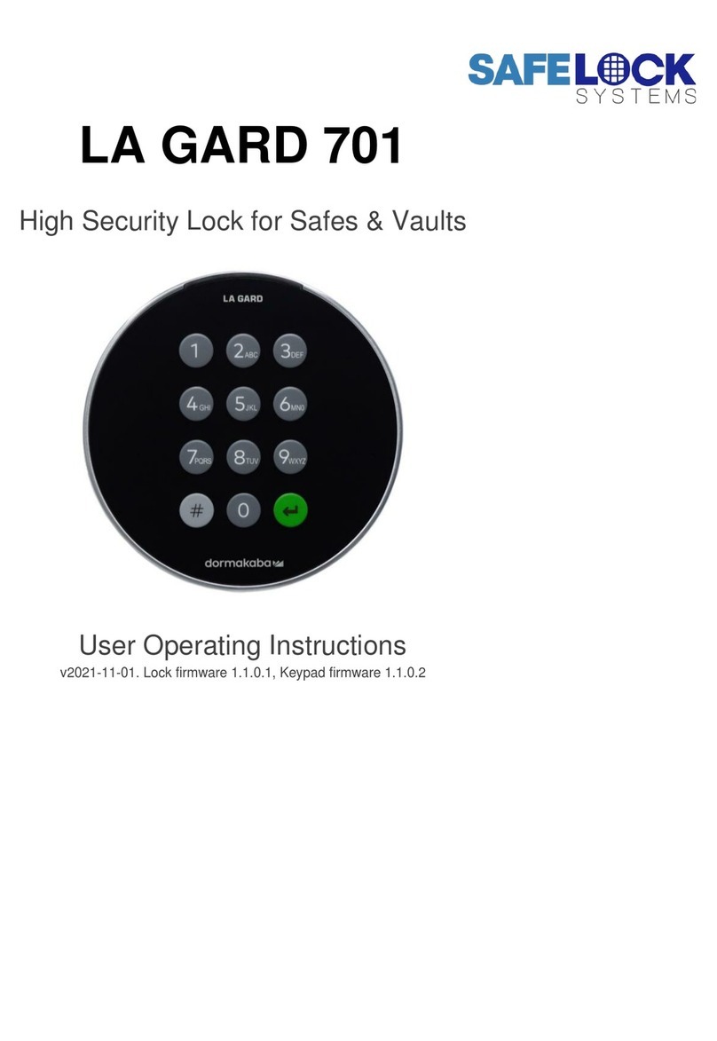 Safelock Systems LA GARD 701 Operation instructions