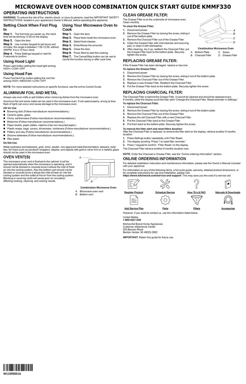 KitchenAid KMMF330 quick start guide