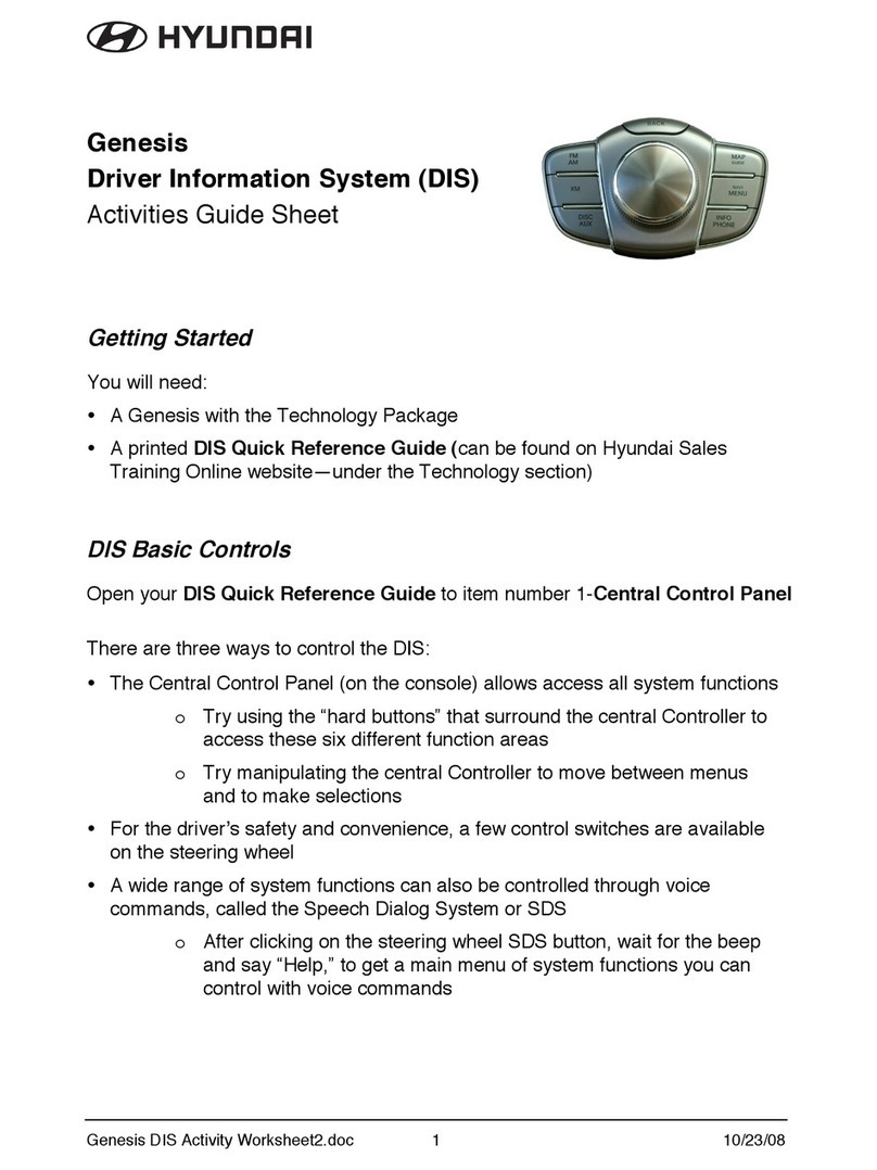 Hyundai Genesis Driver Information System Guide