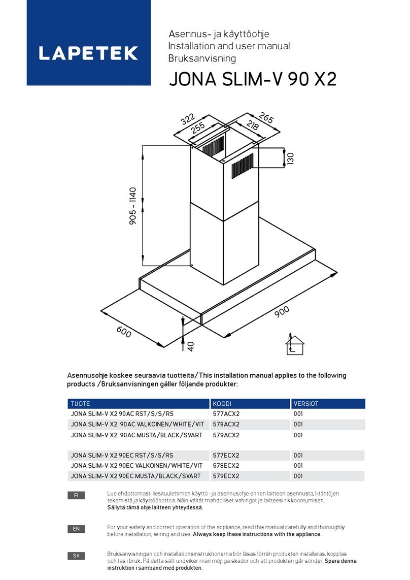 Lapetek JONA SLIM X2 90 Installation and user manual