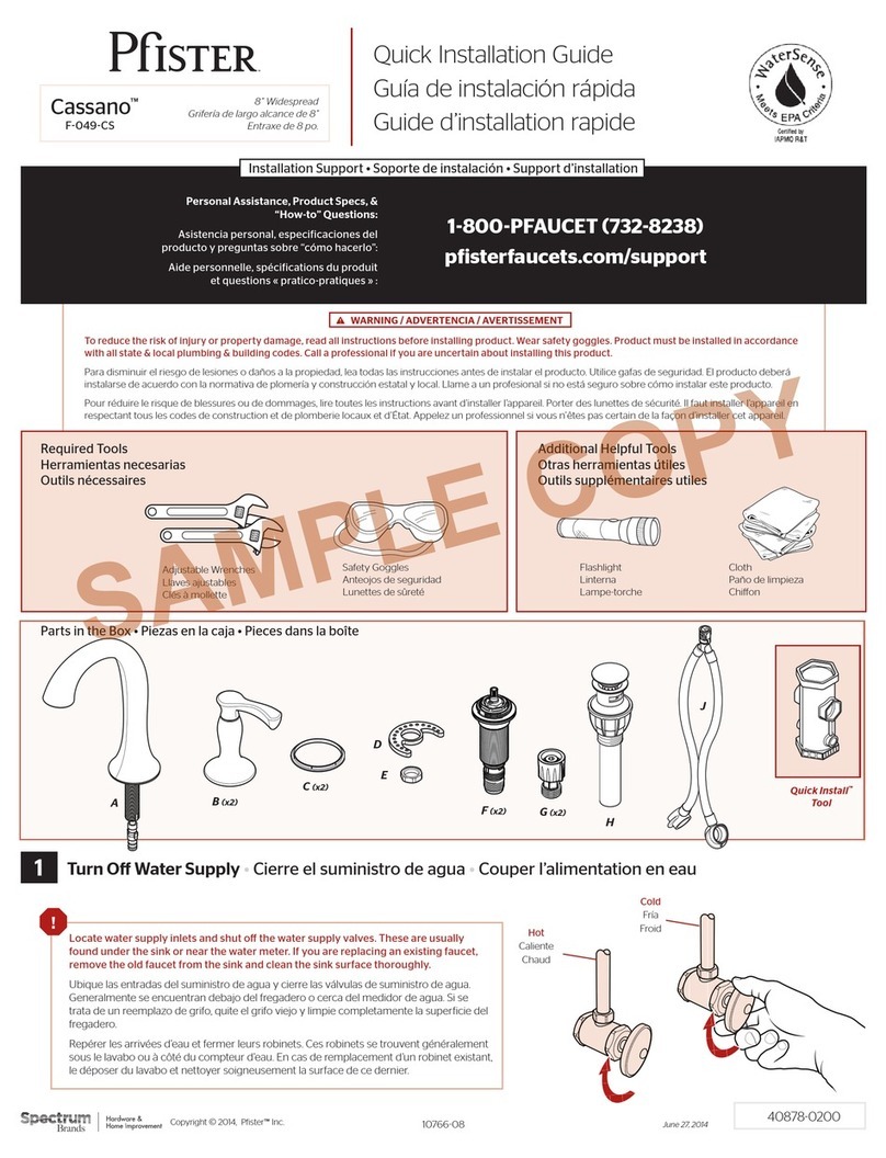 Spectrum Brands Pfister Cassano F-049-CS User manual