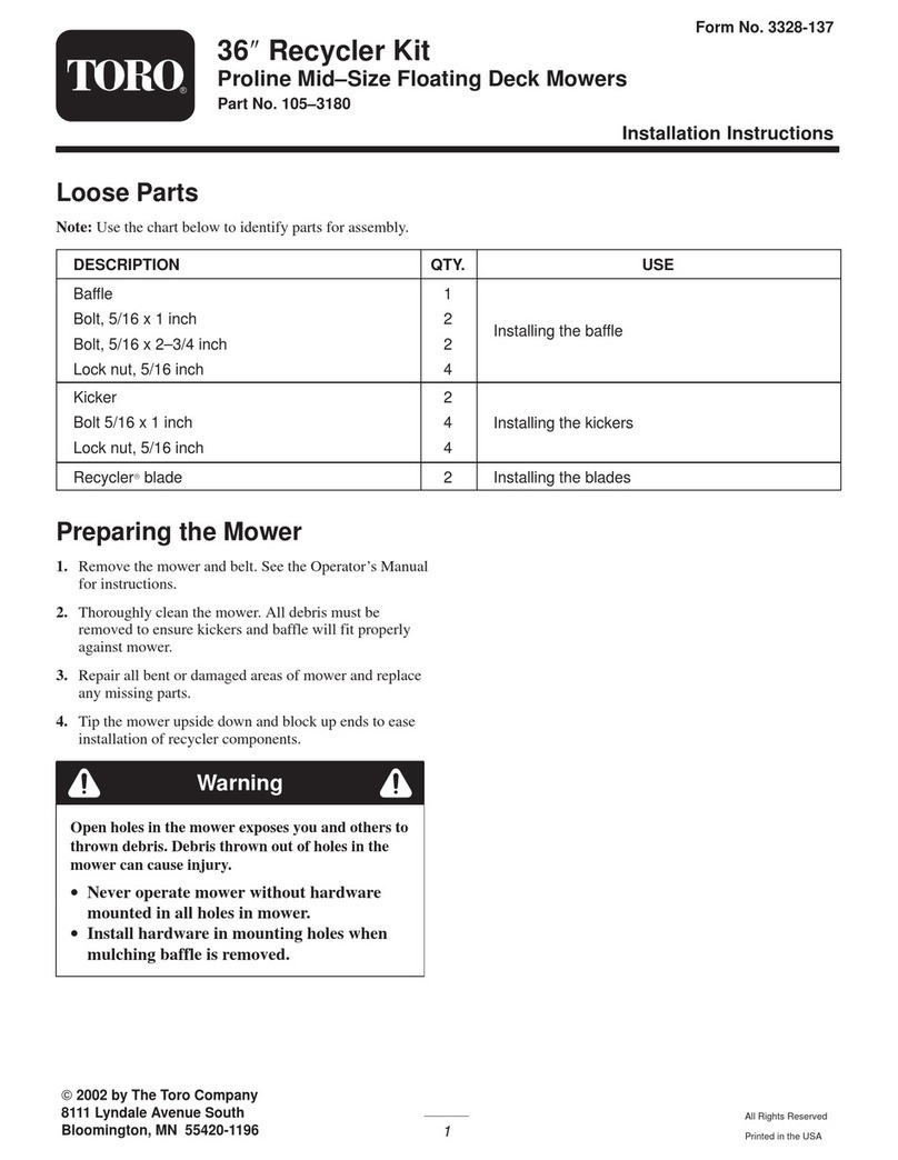 Toro 105-3180 installation instructions
