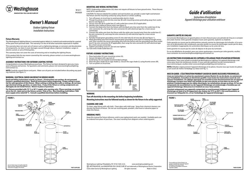 Westinghouse Rezner 30822740 owner's manual