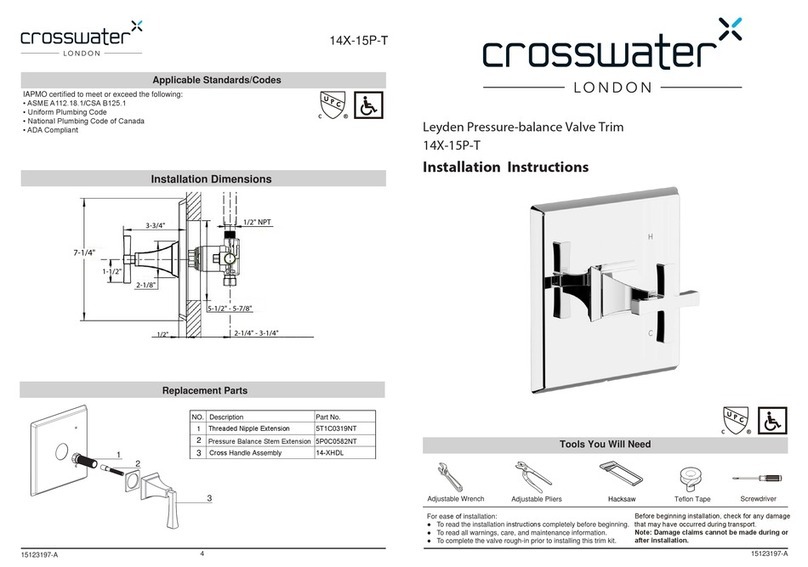 Crosswater Leyden 14X-15P-T installation instructions Crosswater Leyden 14X-15P-T installation instructions