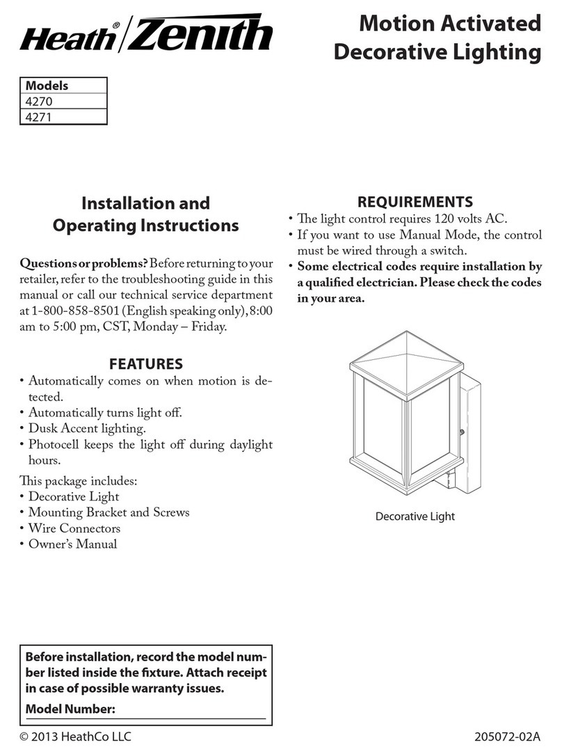 Heath Zenith 4270 Installation and operating instructions