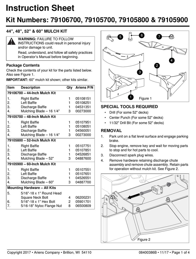 Gravely 79106700 instruction sheet