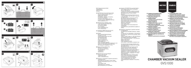 METRO PROFESSIONAL makro professional GVS1000 instruction manual