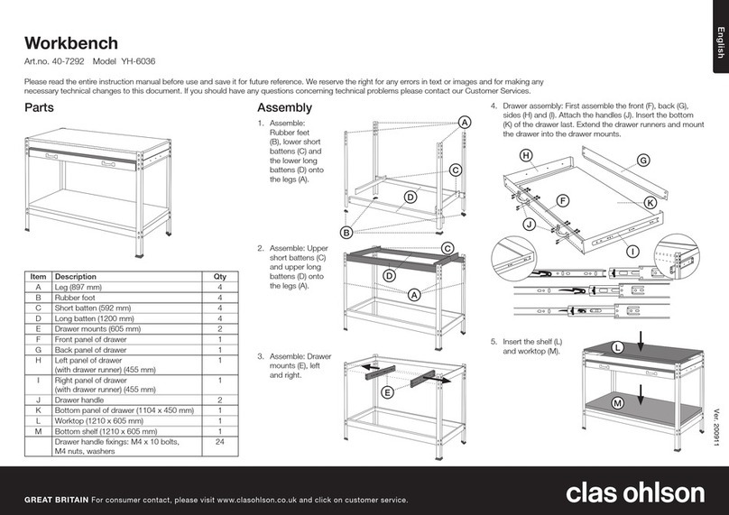 Clas Ohlson YH-6036 Assembly instructions