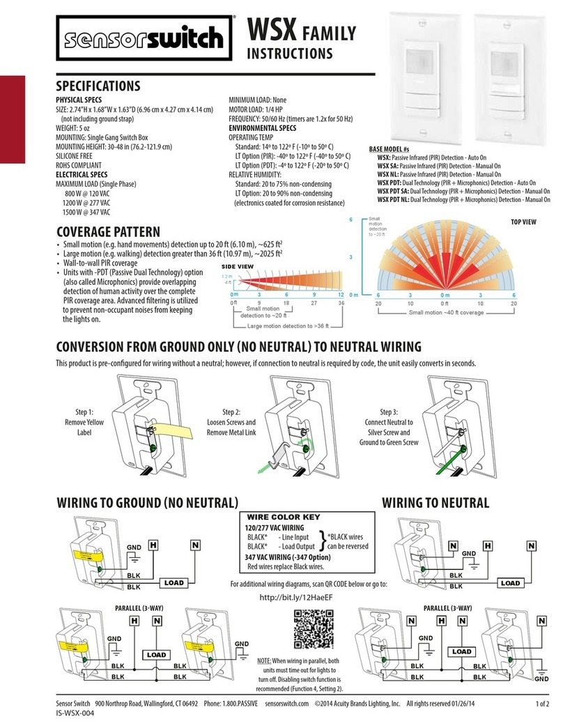 Sensor Switch WSX Series instructions
