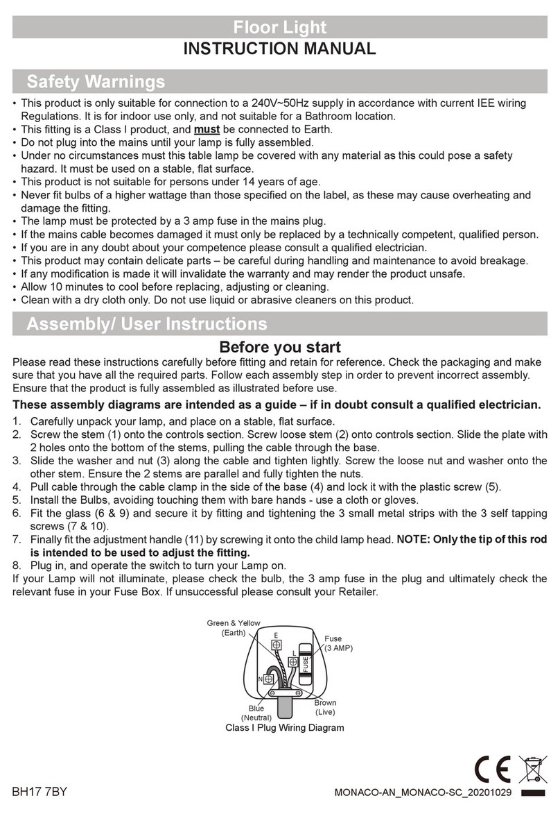 Poole Lighting Monaco M&C instruction manual Poole Lighting Monaco M&C instruction manual