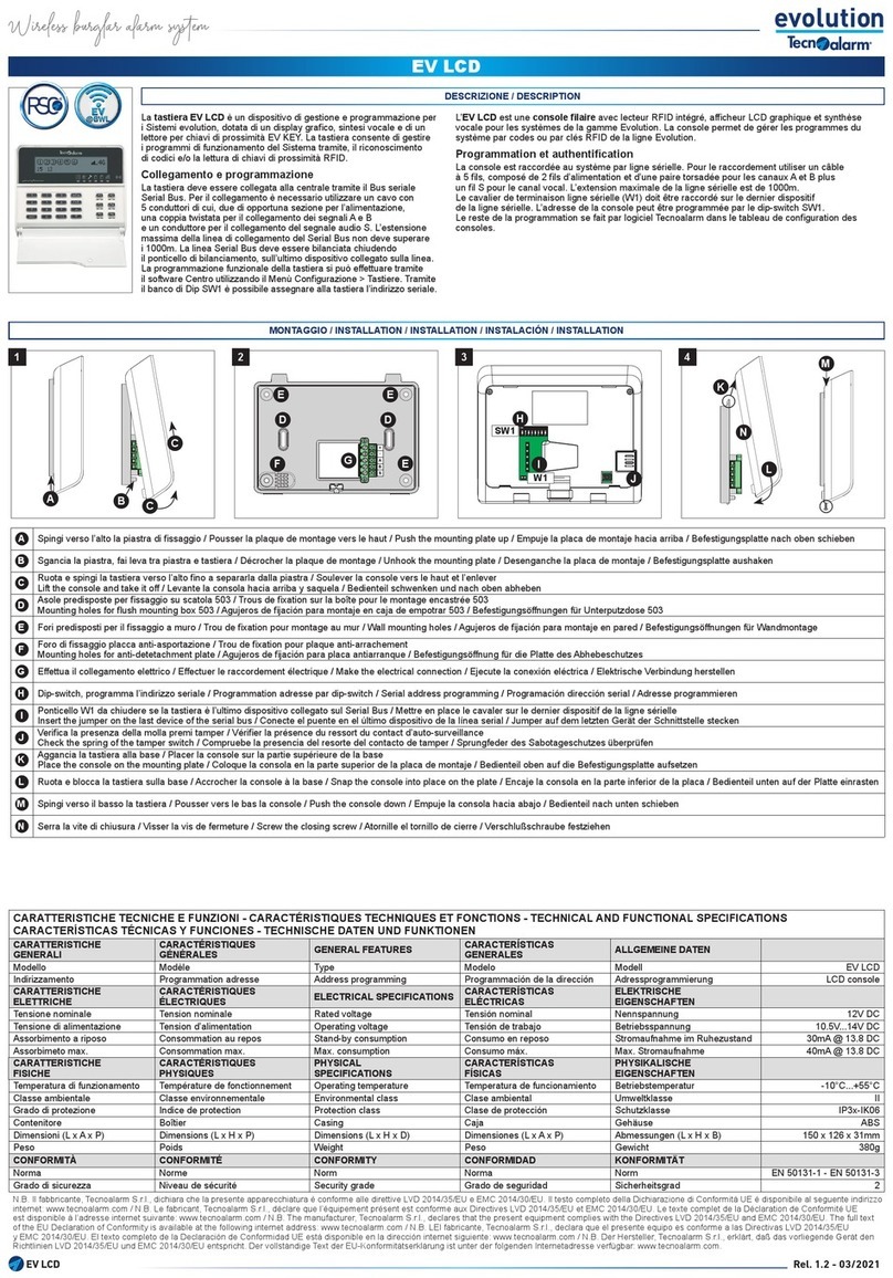 Tecnoalarm Evolution EV LCD User manual