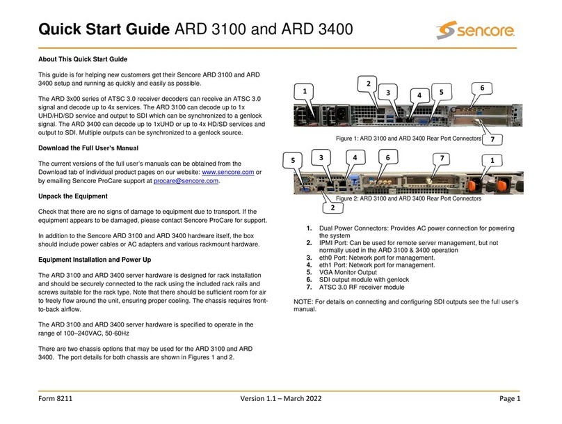 Sencore ARD 3100 quick start guide