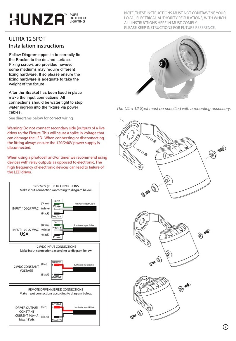 Hunza ULTRA 12 SPOT installation instructions