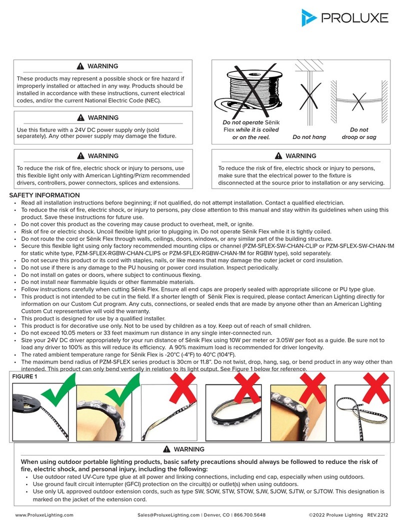 Proluxe Senik Flex quick start guide