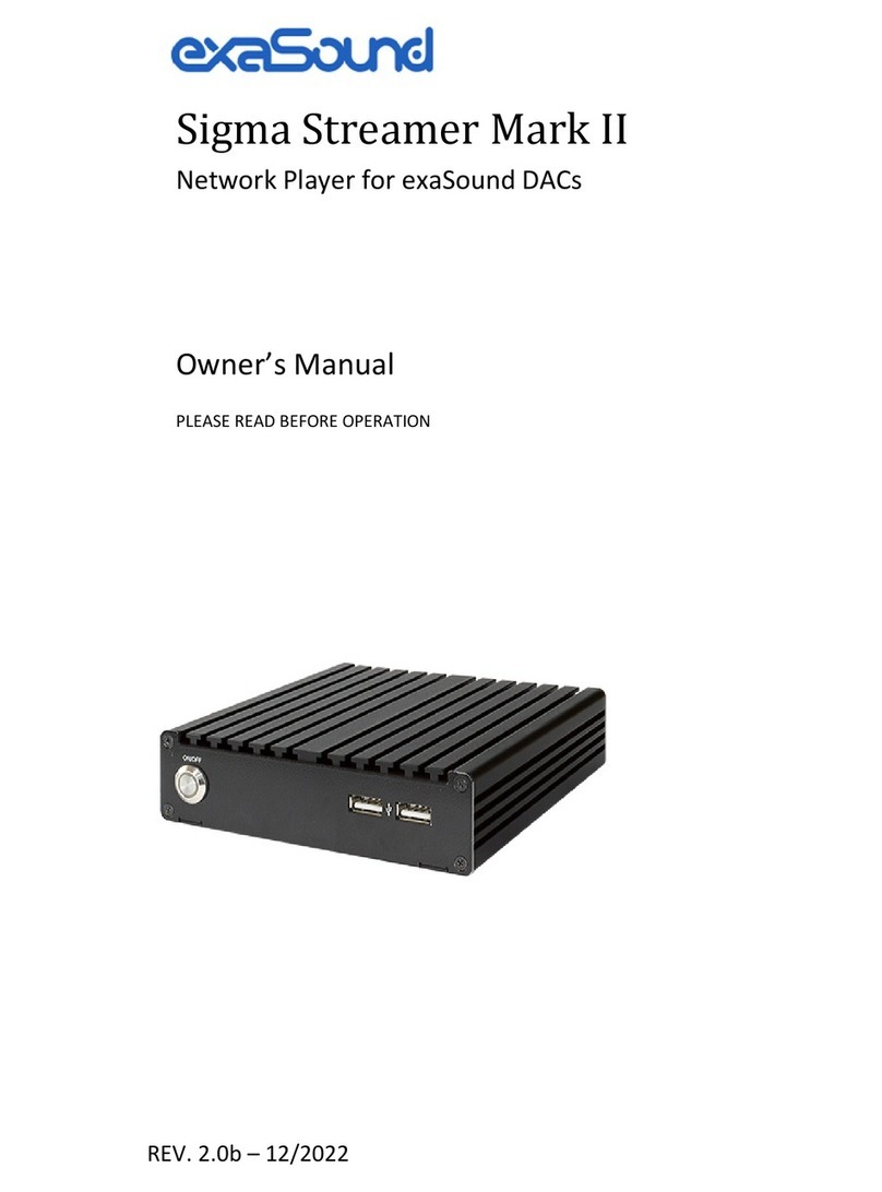 exaSound Sigma Streamer Mark II owner's manual