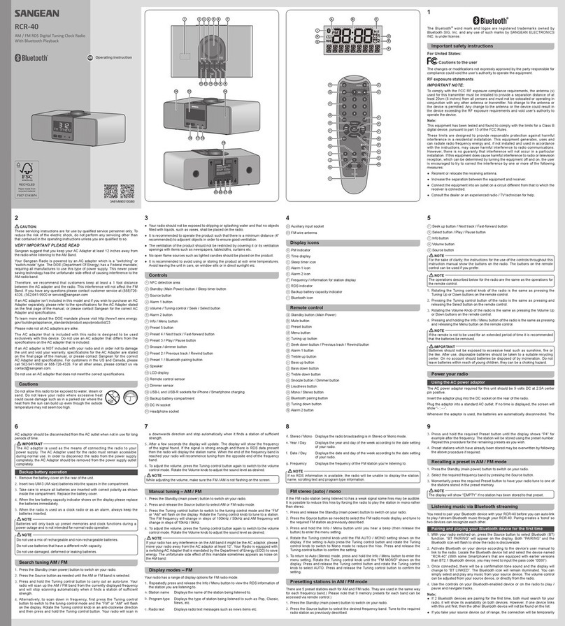 Sangean RCR-40 User manual Sangean RCR-40 User manual