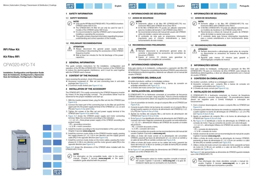 WEG CFW320-KFC-T4 Installation, configuration and operations guide WEG CFW320-KFC-T4 Installation, configuration and operations guide