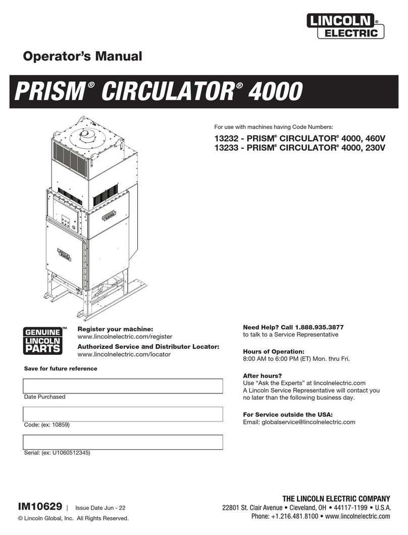 Lincoln Electric PRISM CIRCULATOR 4000 User manual