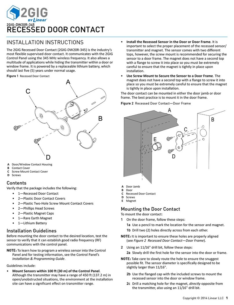 Linear 2GIG 2GIG-DW20R-345 installation instructions