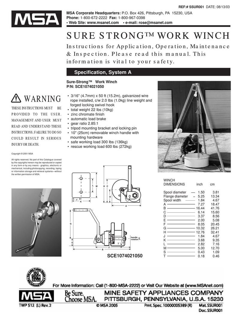 MSA SURE STRONG SCE1074021050 Instruction for operation and maintenance