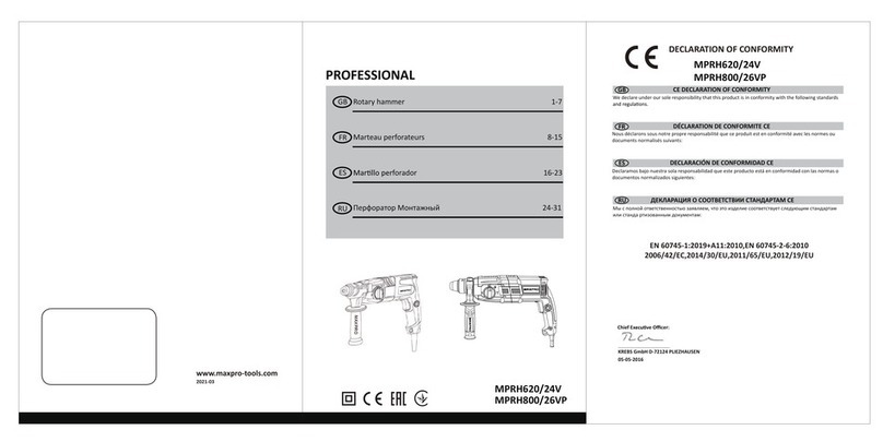 MaxPro PROFESSIONAL MPRH620/24V manual