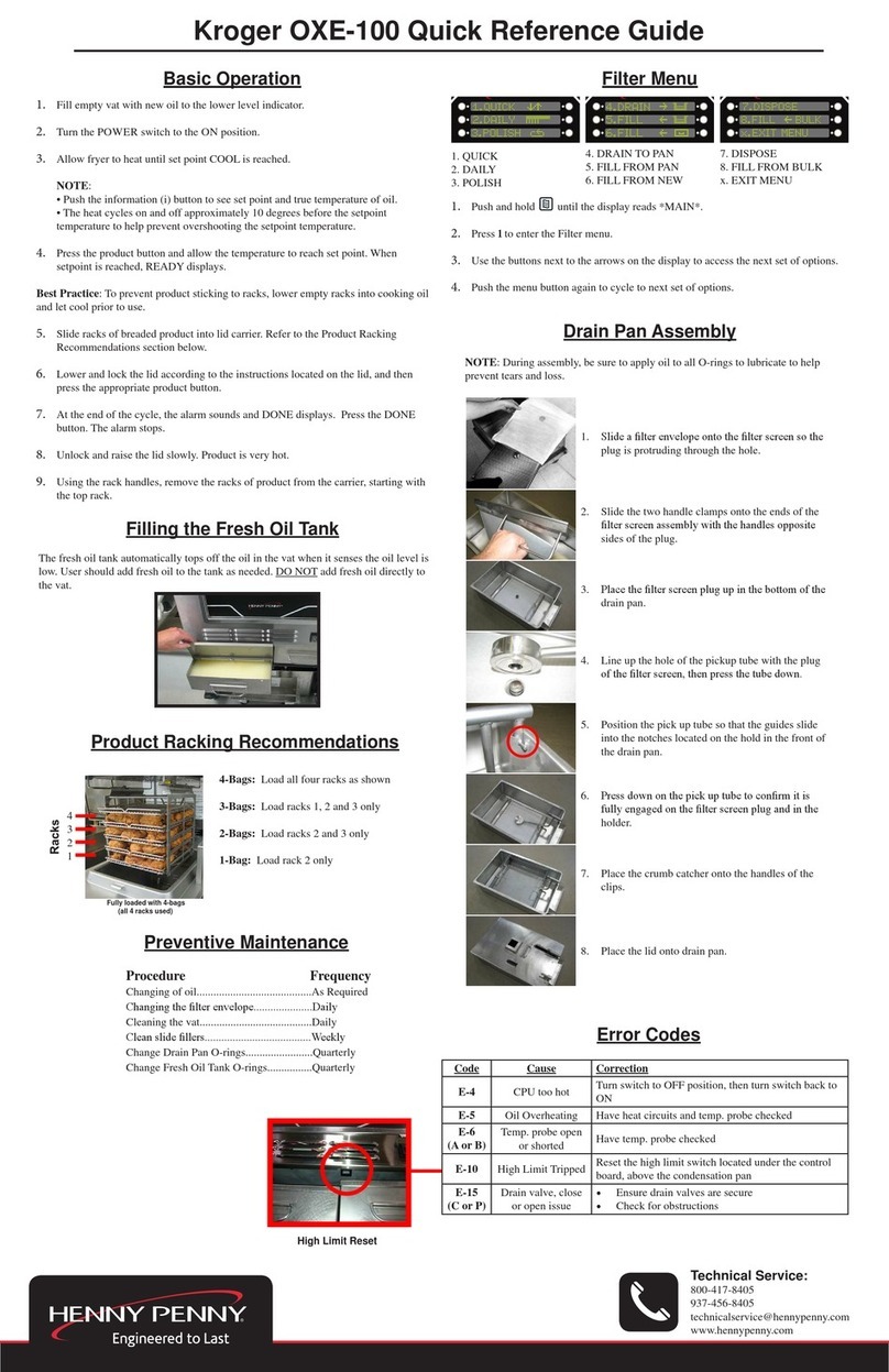 Kroger OXE-100 User manual