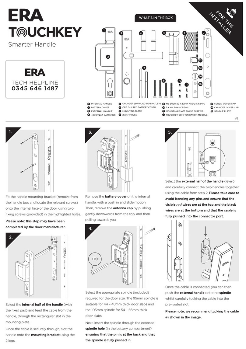 ERA TOUCHKEY Fitting instructions ERA TOUCHKEY Fitting instructions