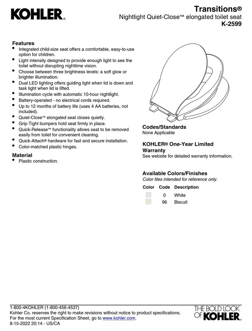 Kohler Transitions K-2599 User manual Kohler Transitions K-2599 User manual