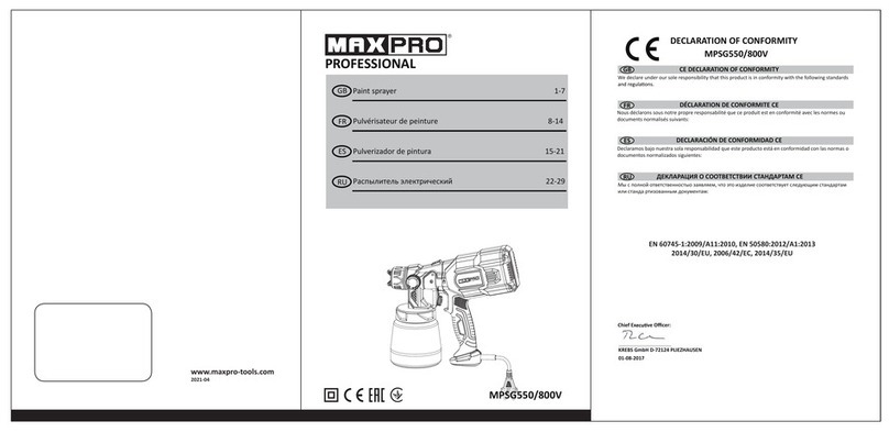MaxPro PROFESSIONAL MPSG550/800V manual