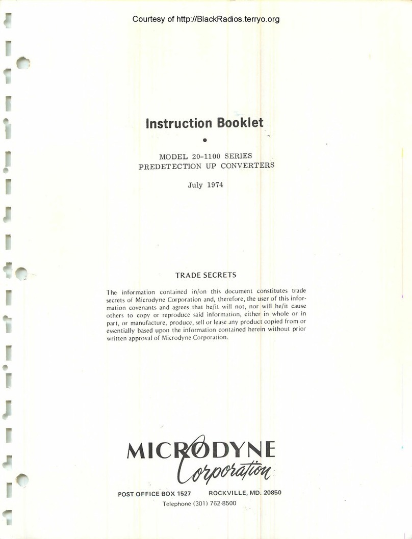 Microdyne 20-1100 Series Instruction booklet