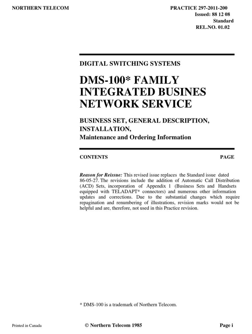 Northern Telecom DMS-100 Series Operating and installation instructions