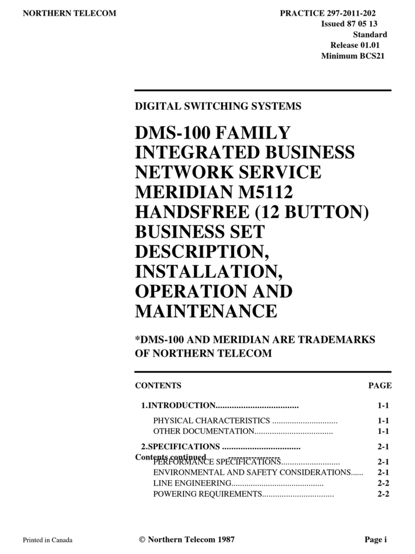 Northern Telecom DMS-100 Series Technical description, installation, operation and maintenance instructions Northern Telecom DMS-100 Series Technical description, installation, operation and maintenance instructions