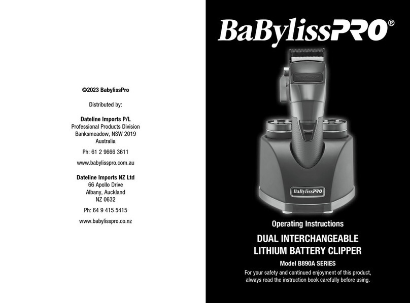 BaByliss PRO B890A Series operating instructions