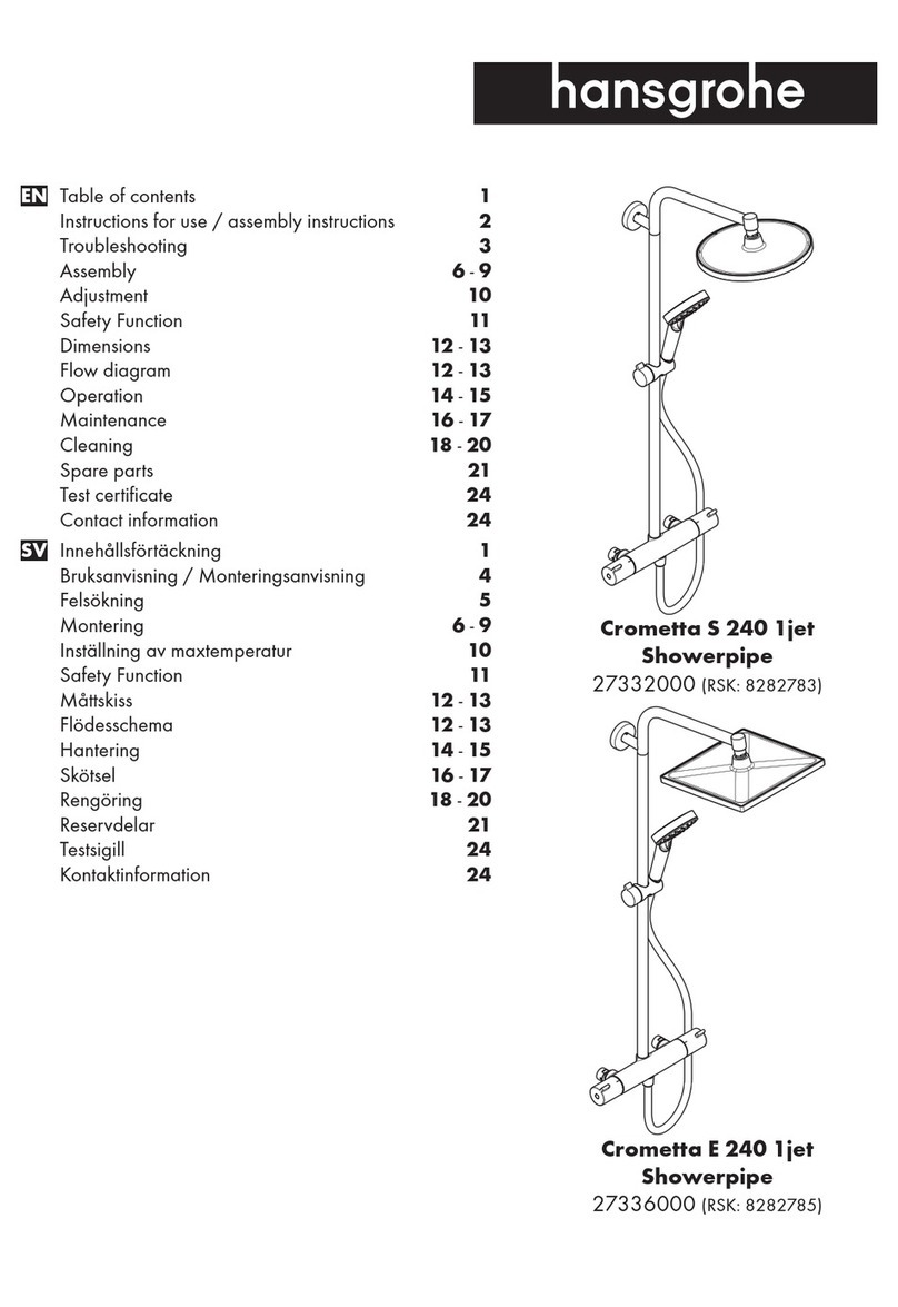 Hans Grohe Crometta S 240 1jet Showerpipe 27332000 User manual Hans Grohe Crometta S 240 1jet Showerpipe 27332000 User manual