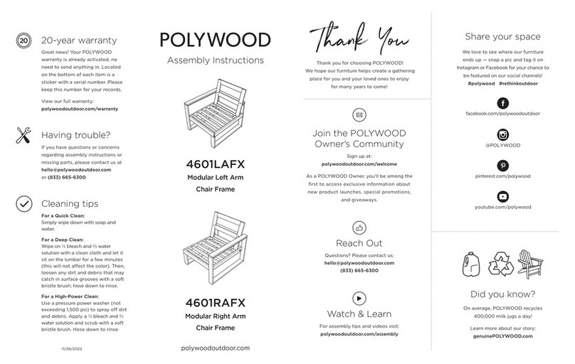 Polywood 4601LAFX User manual Polywood 4601LAFX User manual